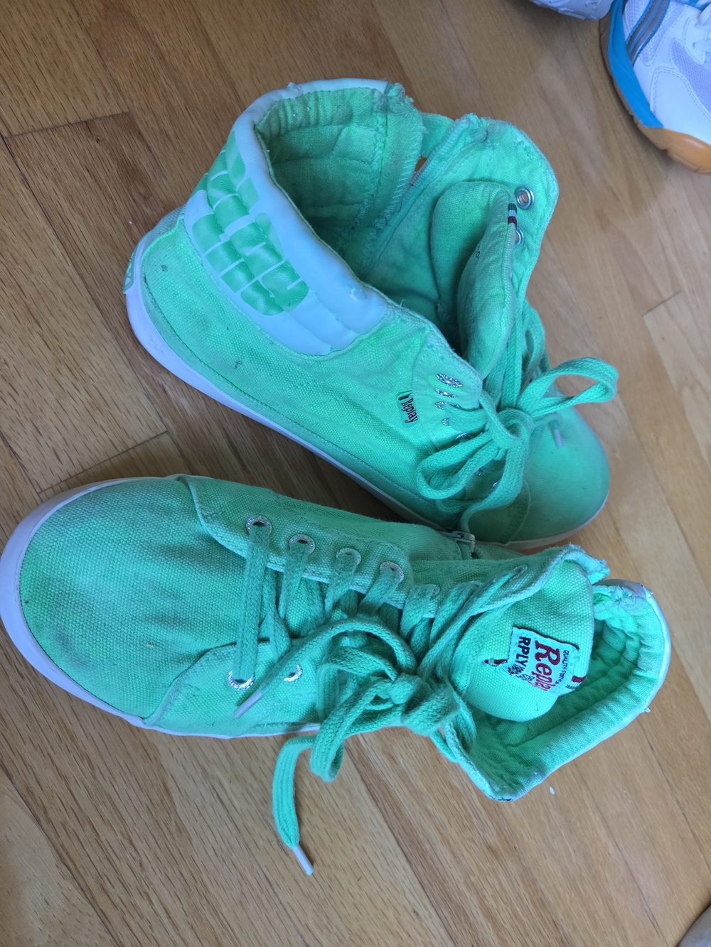 Replay Women Mint Green High-Top Sneakers